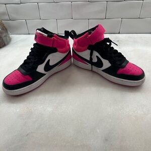 Nike High-Top Sneakers in Pink, Black, and White